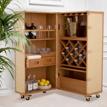 Martini Bianco Rattan Wine Cabinet 