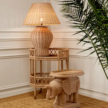 Dupoint Natural Rattan Table Lamp