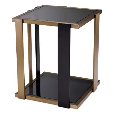 Clio Brushed Brass Side Table 