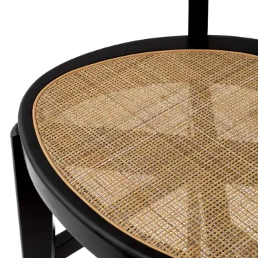 Alvear Classic Black & Rattan Bar Stool