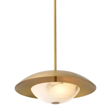 Marcona Antique Brass & Alabaster Pendant