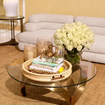 Soquel Vintage Brass Coffee Table