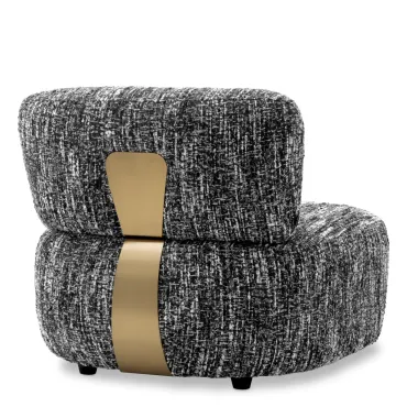 Leon Sonata Black & Brushed Brass Armchair 