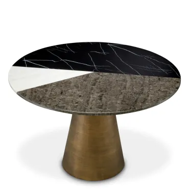 Tricolori Brushed Brass Dining Table