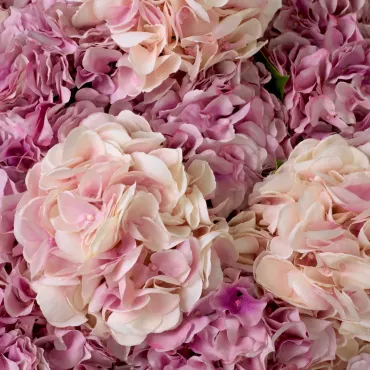Bouquet of Hydrangeas Pink Real Touch 48 pcs/ 2 varieties