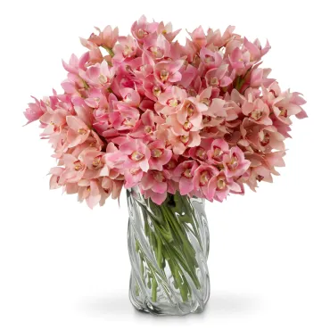 Bouquet of Cymbidium Orchids Peach Real Touch 36 pcs