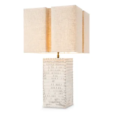 Division Crackled White Table Lamp