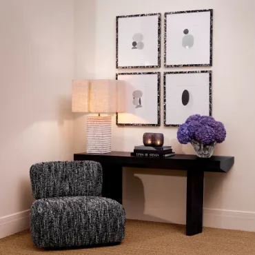 Division Crackled White Table Lamp