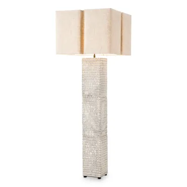 Division Crackled White Floor Lamp