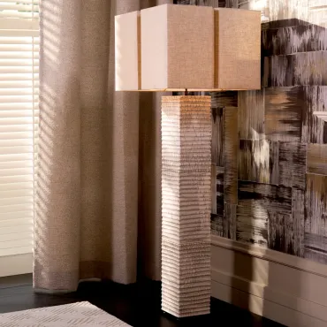 Division Crackled White Floor Lamp