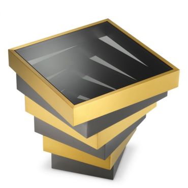 Zamora Brushed Brass Side Table