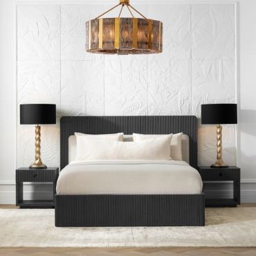 Dimitrios Charcoal Grey King Bed with Mattress