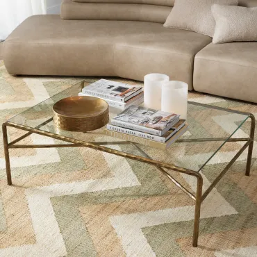Xandria Vintage Brass Coffee Table 