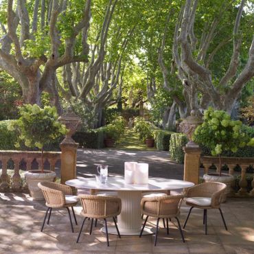 Volterra Sand Oval Outdoor Dining Table