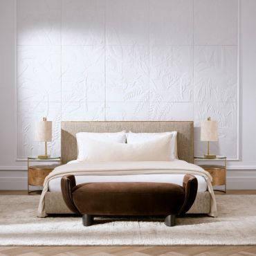 Ashford Beckett Beige King Bed with Mattress