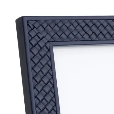 Nivo Blue Woven Leather Picture Frame - Set of 2