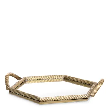 Salvi Vintage Brass Hexagon Tray