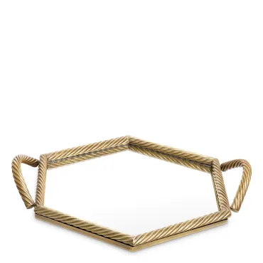 Salvi Vintage Brass Hexagon Tray
