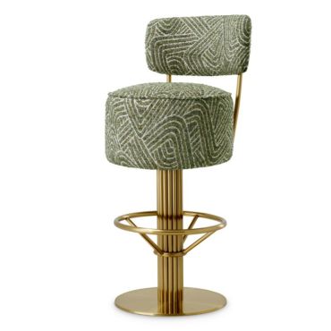Carleton Camari Green Bar Stool with Back