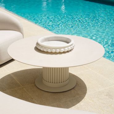 Volterra Sand Round Outdoor Coffee Table