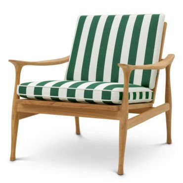 Manzo Florent Green Teak Outdoor Chair