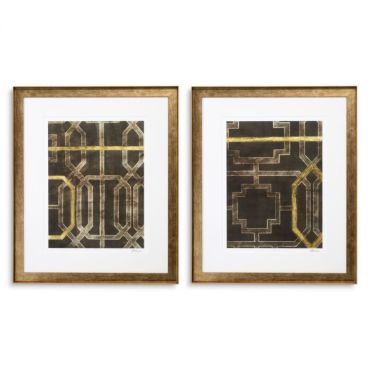 Trellis Pattern Print By Ethan Harper II - Set of 2
