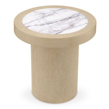 Presedio Side Table Washed Oak / Bianco Lilac Marble