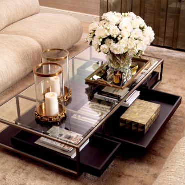 Roxton Coffee Table Stainless Steel and Black