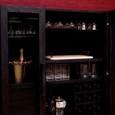 Connaught Bar Cabinet Charcoal Oak