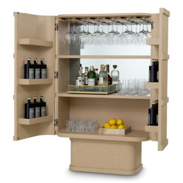 Cabana Bar Cabinet Washed Oak