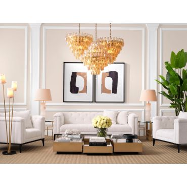Benini Small Gold Glass Chandelier