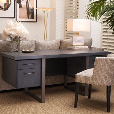 Canova Charcoal Grey Oak Desk 