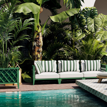 Outdoor Cushion Florent Green Rectangle