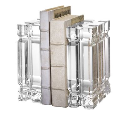Linea Crystal Bookend - Set of 2