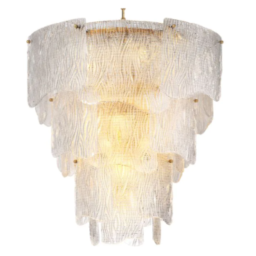 Asinara Large Textured Glass Chandelier