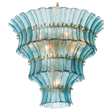 Toscano Blue Glass Chandelier
