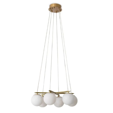 Morro Antique Brass & Alabaster Chandelier