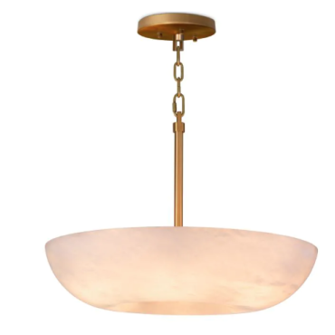 Ariano Antique Brass & Alabaster Pendant 