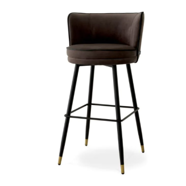 Grenada Savona Grey Velvet Bar stool