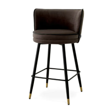 Grenada Savona Grey Velvet Counter Stool