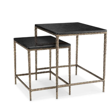 Ferndale Black Granite Side Table - Set of 2