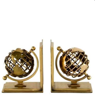 Globe Brass Bookend Side of 2