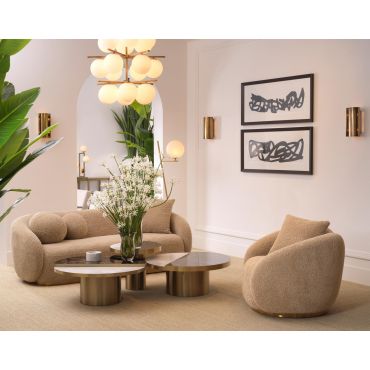 Diego Canberra Sand Swivel Armchair