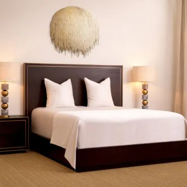 Camelot Brown Oak & Brushed Brass Bedside Table