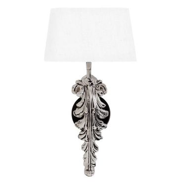Beau Site Nickel Wall Lamp with White Shade