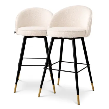 Cooper Bar Stool Set of 2 Boucle Cream