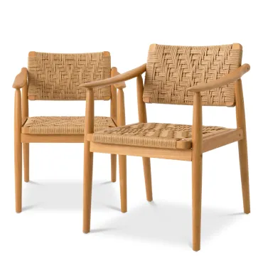 Coral Bay Natural Teak Outdoor Dining Chair - Set of 2
