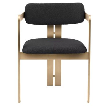 Donato Boucle Black Dining Chair