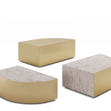 Strata Coffee Table - Travertine/ Metal Customise