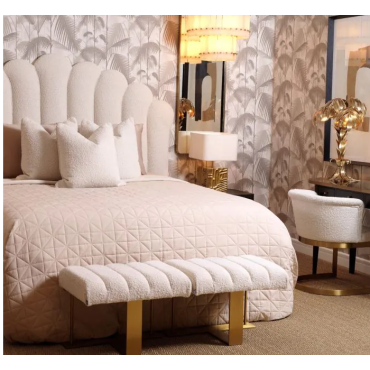 Trapezium Boucle Cream Headboard